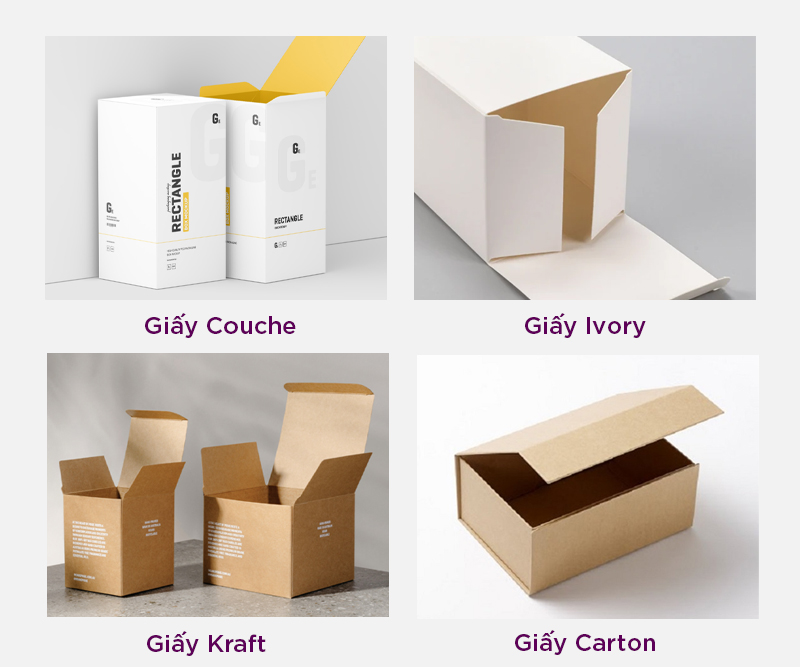 các loại chất liệu hộp giấy
