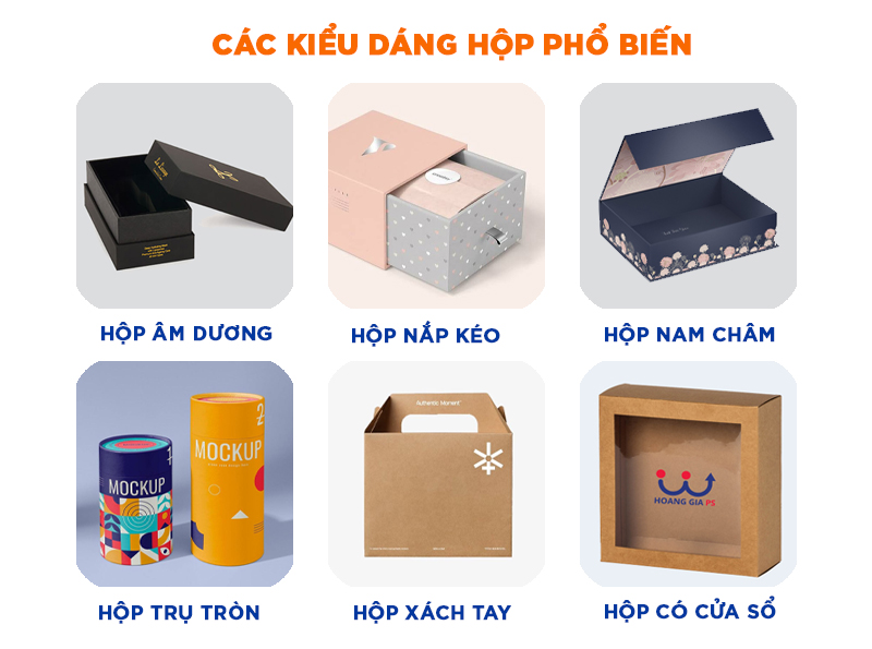 kiểu dáng hộp giấy sản phẩm
